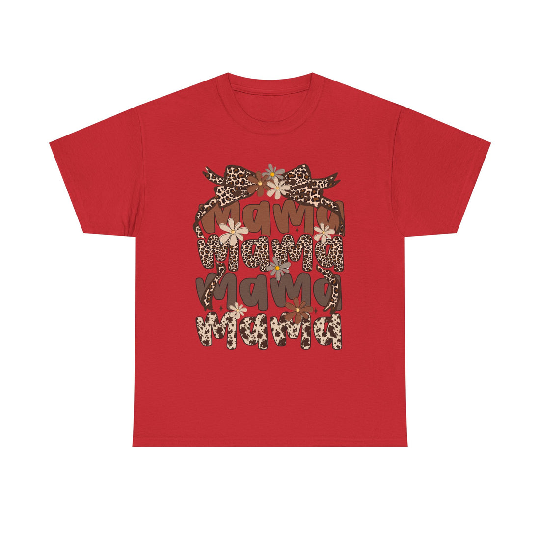 Leopard Print Mama Tee - Casual, Gift for Moms, Birthday Outfit, Family Gatherings, Everyday Wear