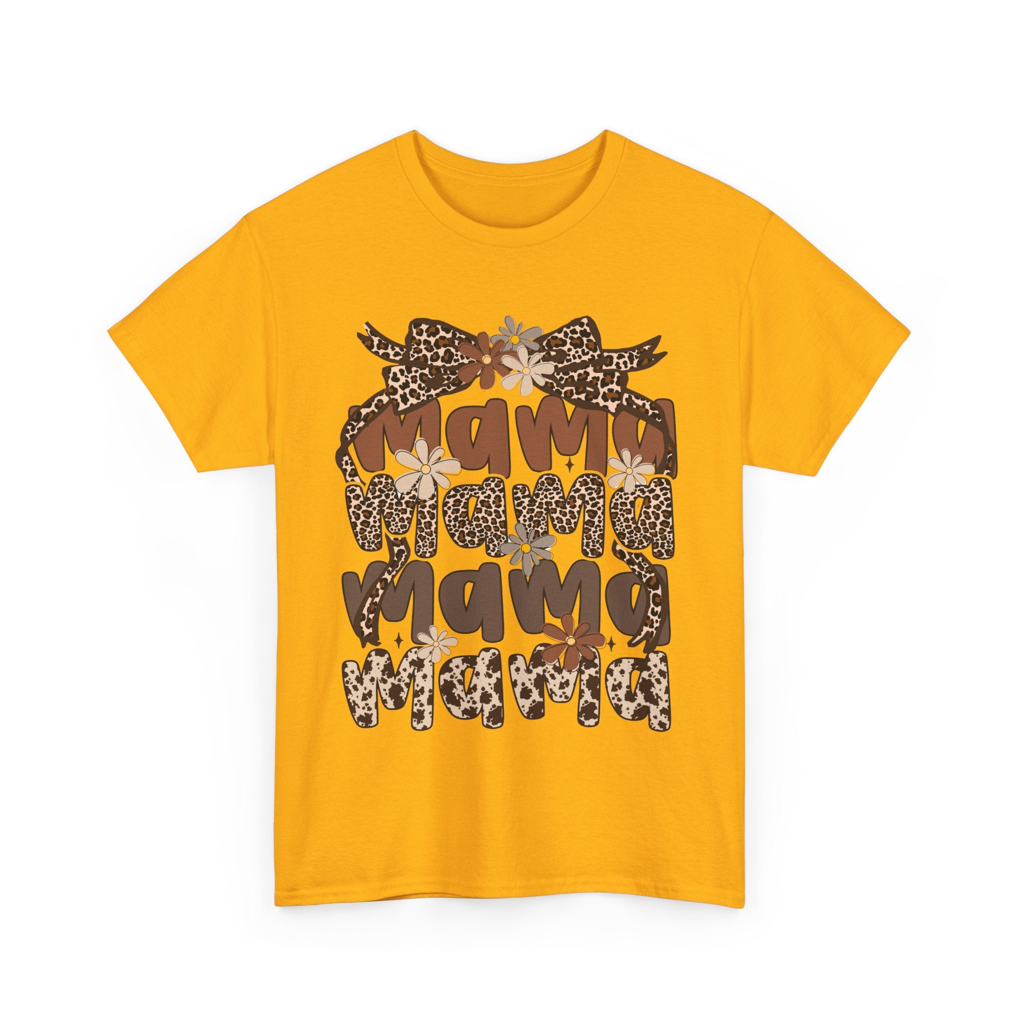 Leopard Print Mama Tee - Casual, Gift for Moms, Birthday Outfit, Family Gatherings, Everyday Wear