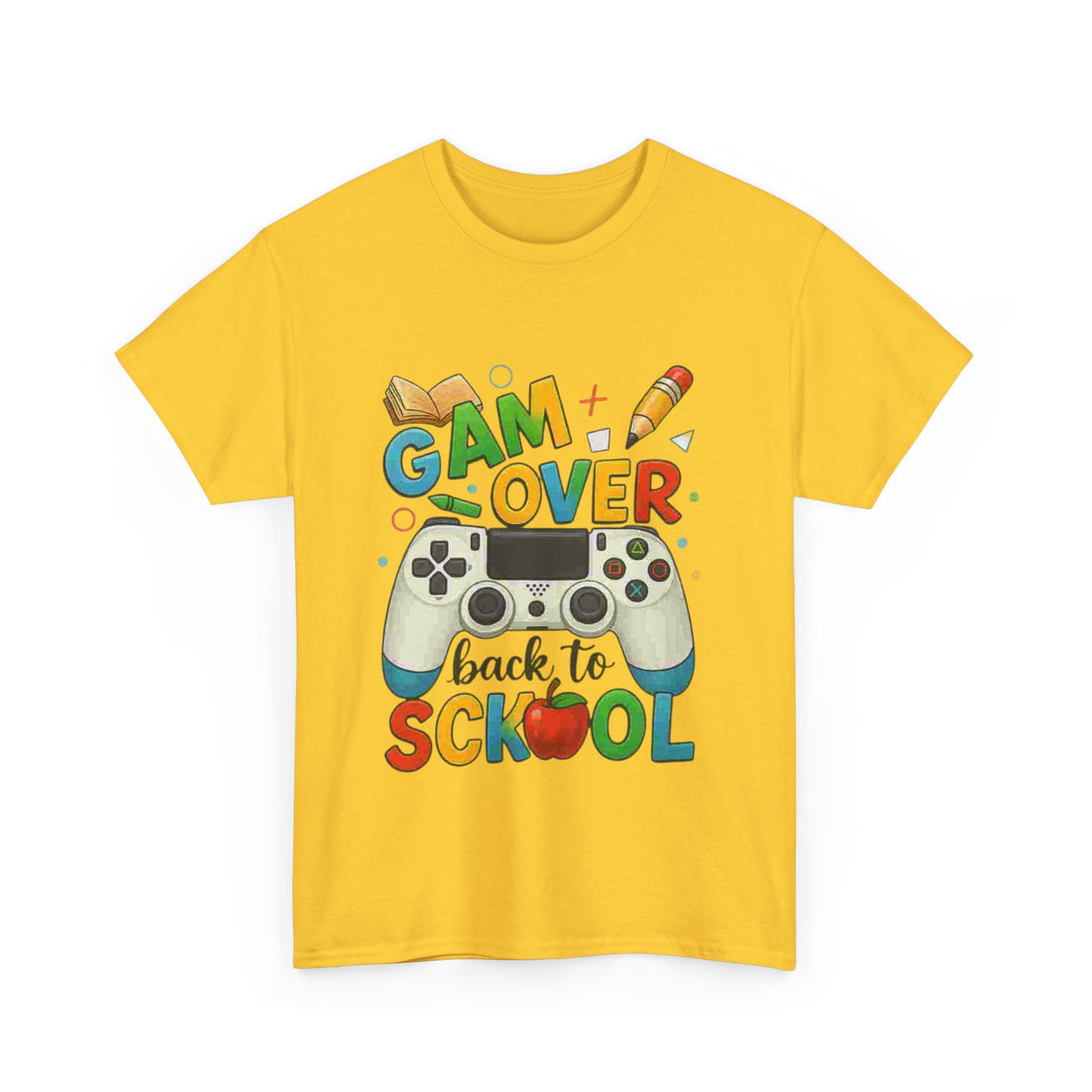 Back to School Gamer Tee, Unisex Heavy Cotton Tee, Gaming T-Shirt, Fun School Apparel, Student Gift, Casual Wear, Eco-Friendly
