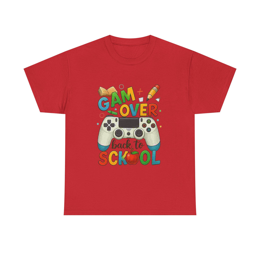 Back to School Gamer Tee, Unisex Heavy Cotton Tee, Gaming T-Shirt, Fun School Apparel, Student Gift, Casual Wear, Eco-Friendly