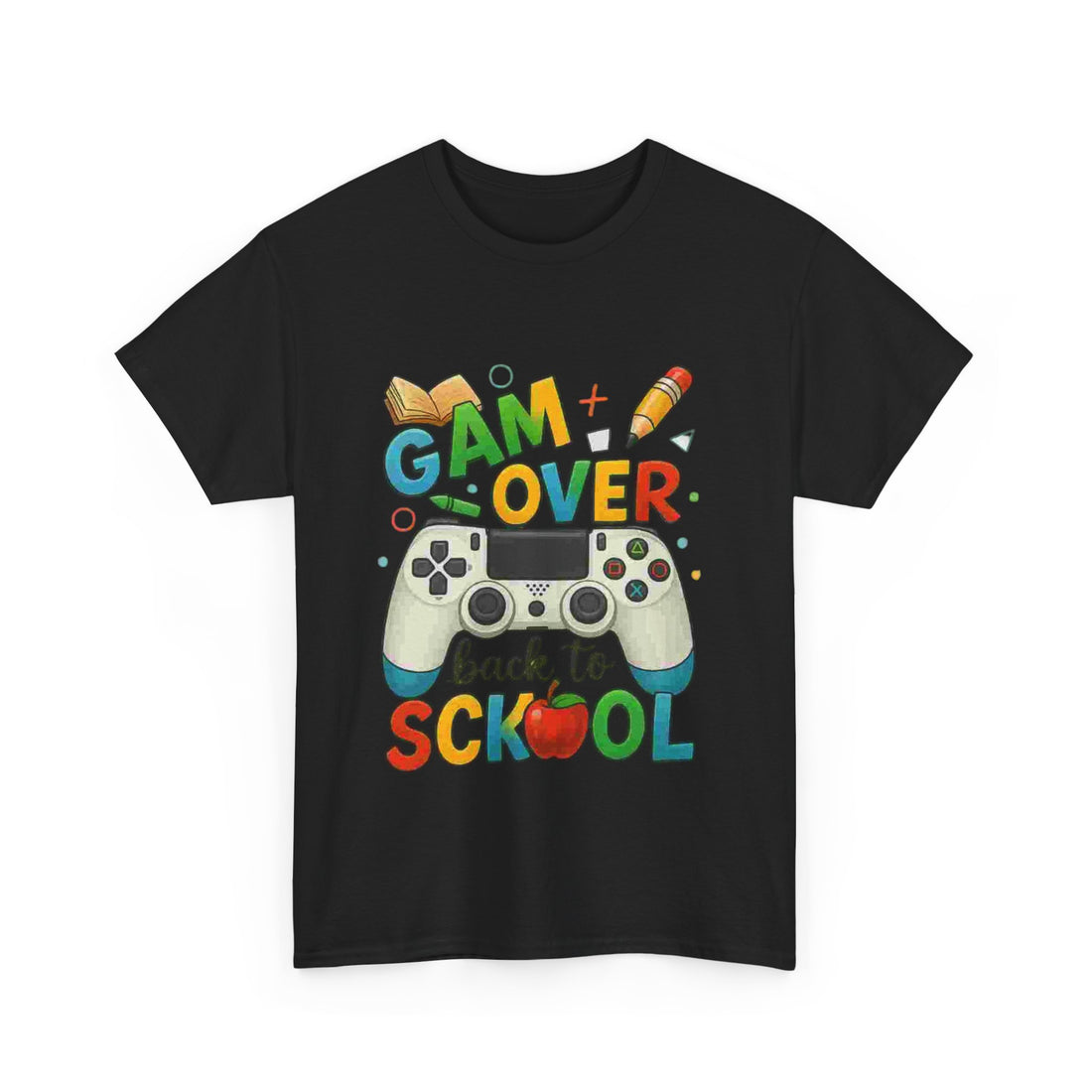 Back to School Gamer Tee, Unisex Heavy Cotton Tee, Gaming T-Shirt, Fun School Apparel, Student Gift, Casual Wear, Eco-Friendly