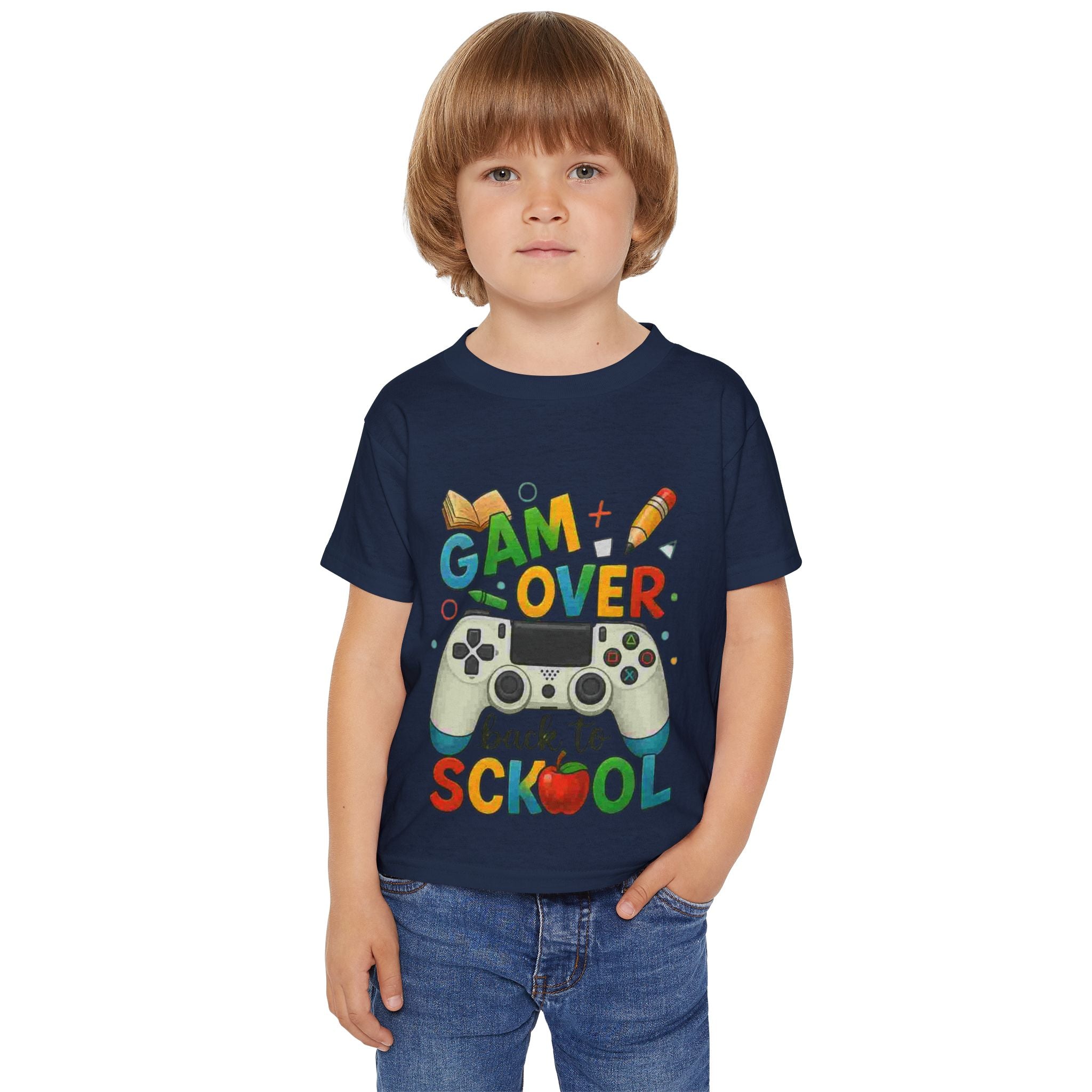 Back to School Gaming Toddler T-shirt, Kids' Gamer Tee, Funny Toddler Shirt, Gaming Apparel for Children, Cute Kids' Clothes