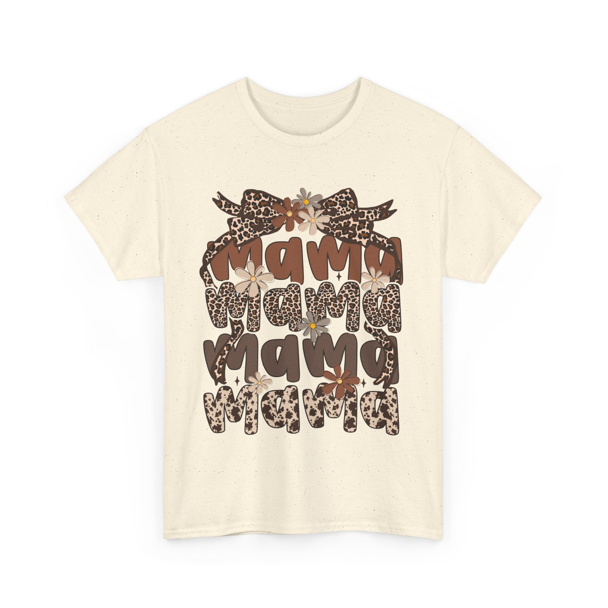 Leopard Print Mama Tee - Casual, Gift for Moms, Birthday Outfit, Family Gatherings, Everyday Wear