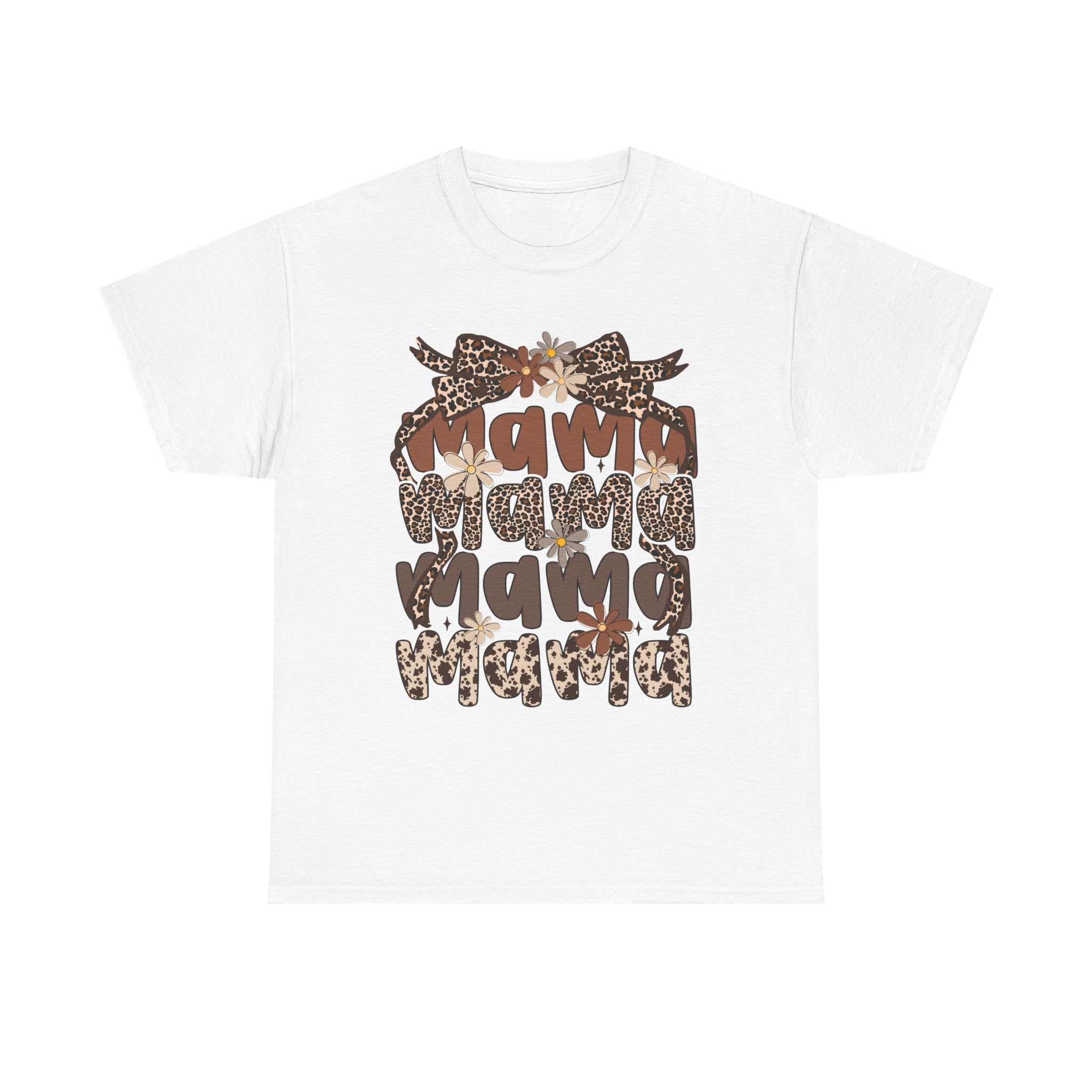 Leopard Print Mama Tee - Casual, Gift for Moms, Birthday Outfit, Family Gatherings, Everyday Wear