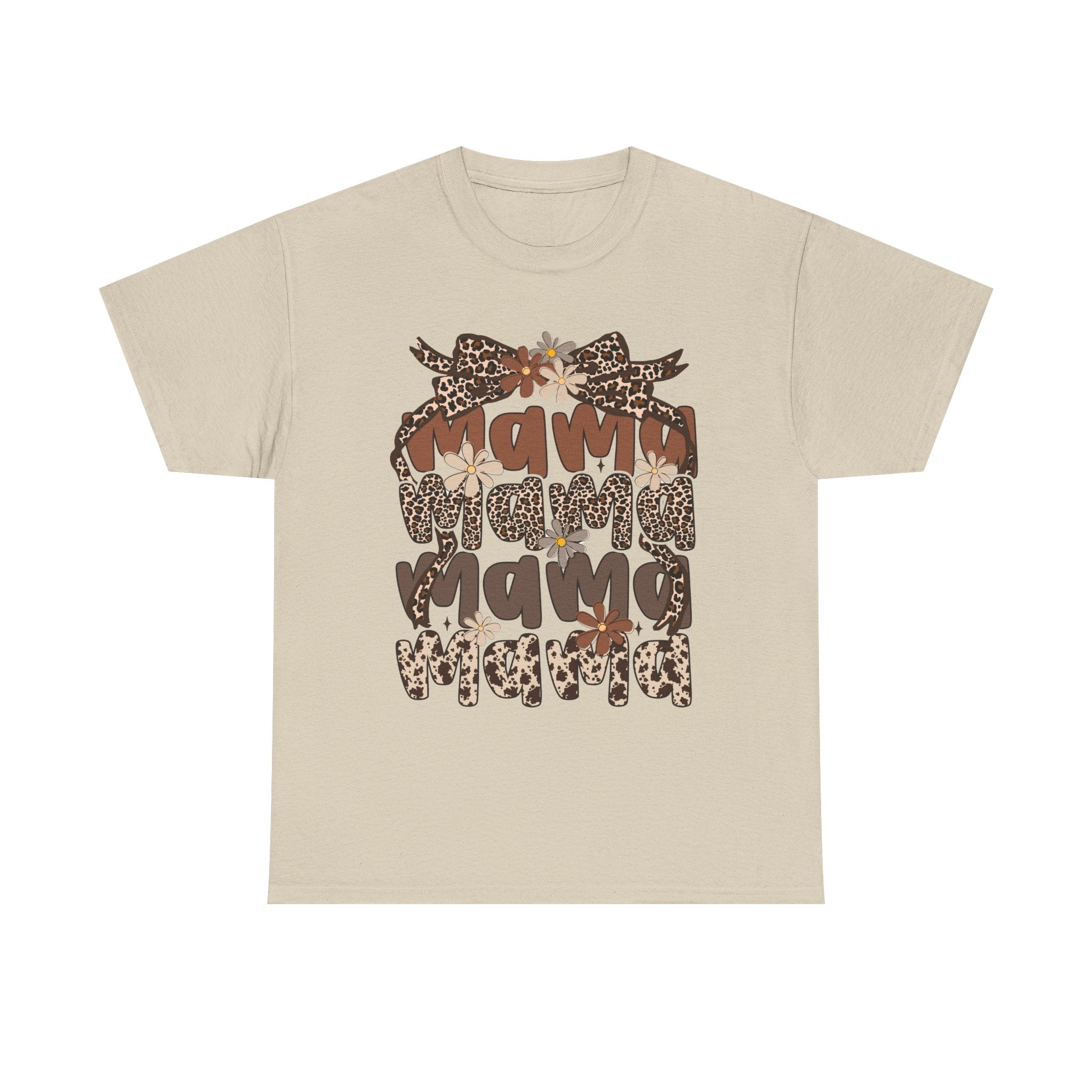 Leopard Print Mama Tee - Casual, Gift for Moms, Birthday Outfit, Family Gatherings, Everyday Wear