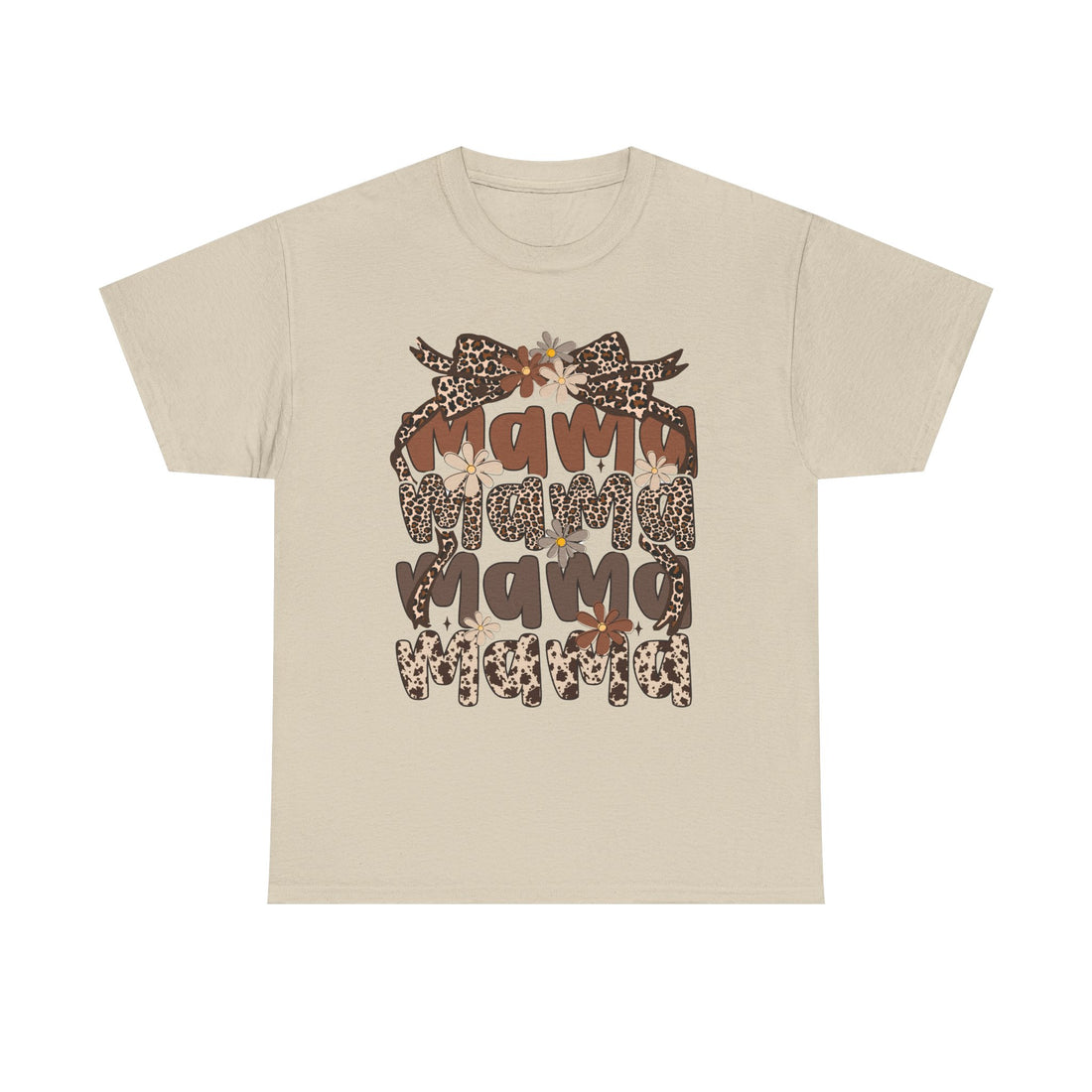 Leopard Print Mama Tee - Casual, Gift for Moms, Birthday Outfit, Family Gatherings, Everyday Wear