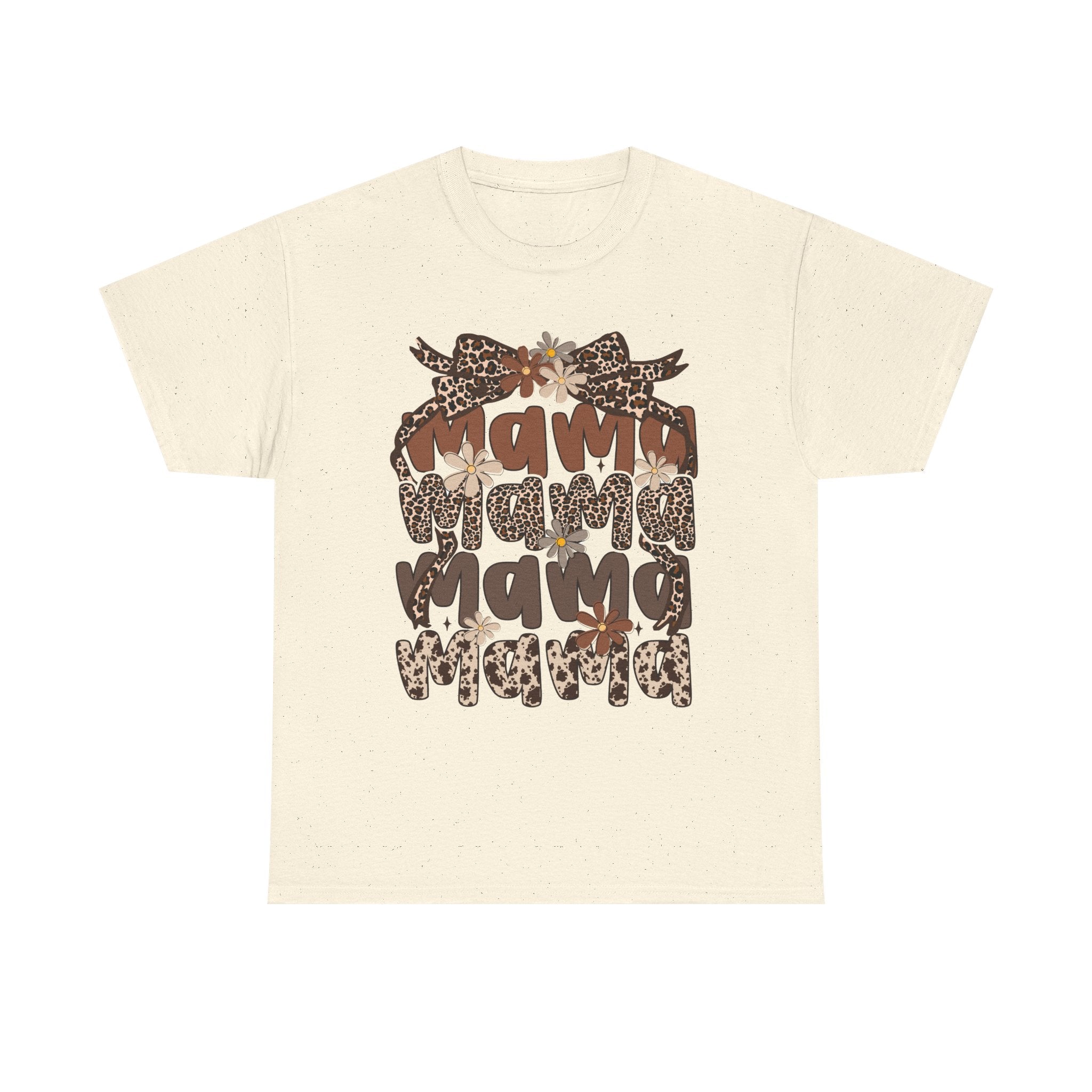 Leopard Print Mama Tee - Casual, Gift for Moms, Birthday Outfit, Family Gatherings, Everyday Wear
