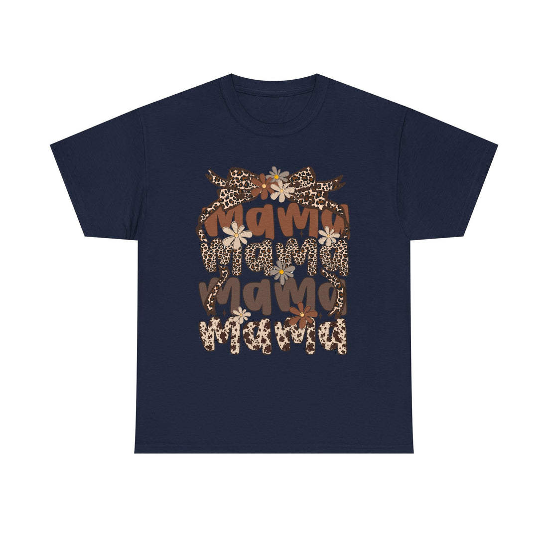 Leopard Print Mama Tee - Casual, Gift for Moms, Birthday Outfit, Family Gatherings, Everyday Wear