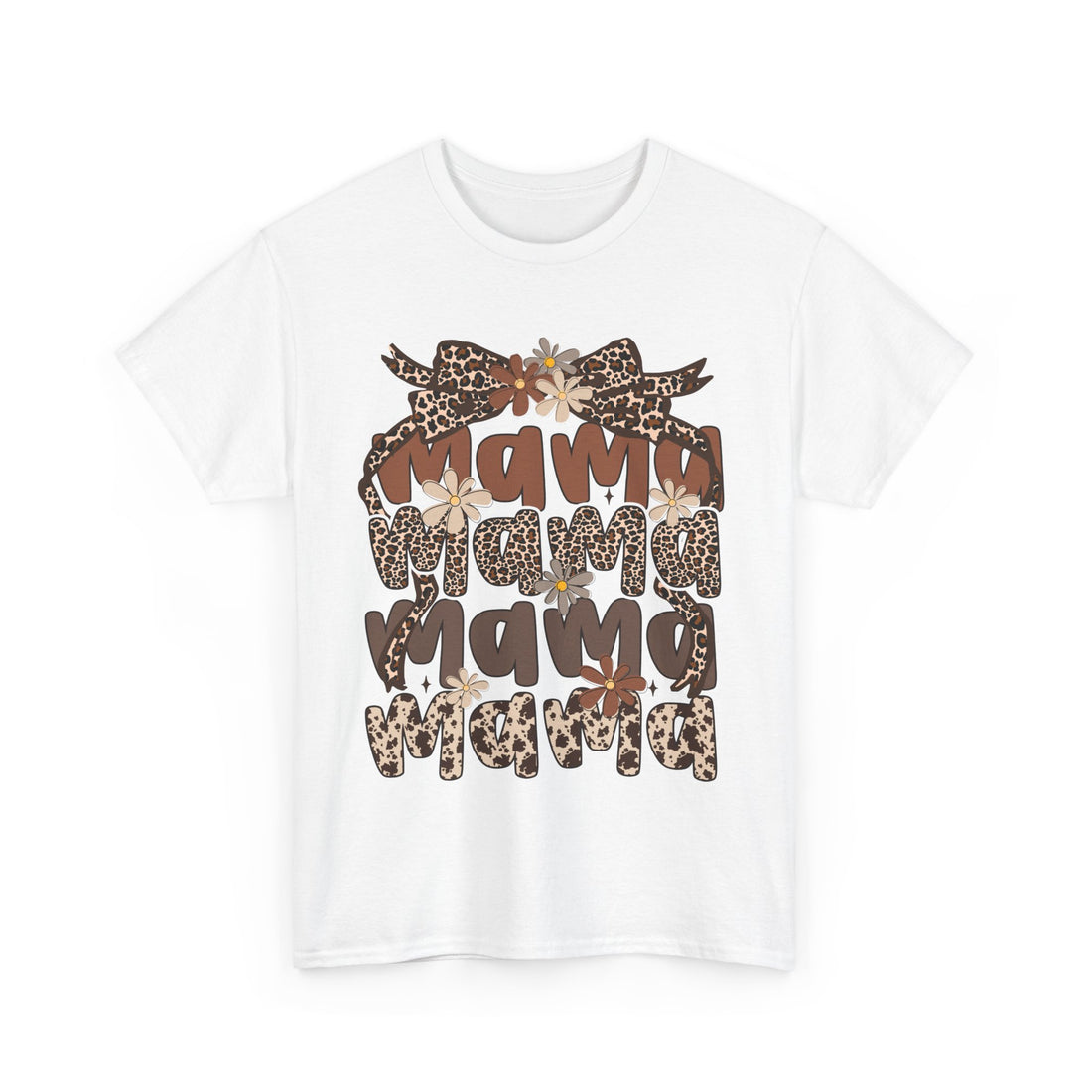 Leopard Print Mama Tee - Casual, Gift for Moms, Birthday Outfit, Family Gatherings, Everyday Wear