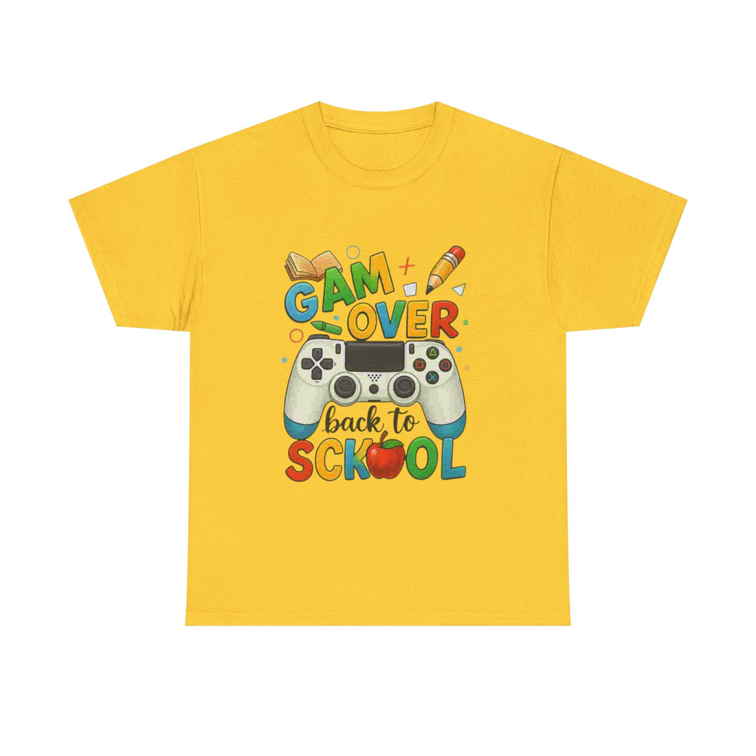 Back to School Gamer Tee, Unisex Heavy Cotton Tee, Gaming T-Shirt, Fun School Apparel, Student Gift, Casual Wear, Eco-Friendly