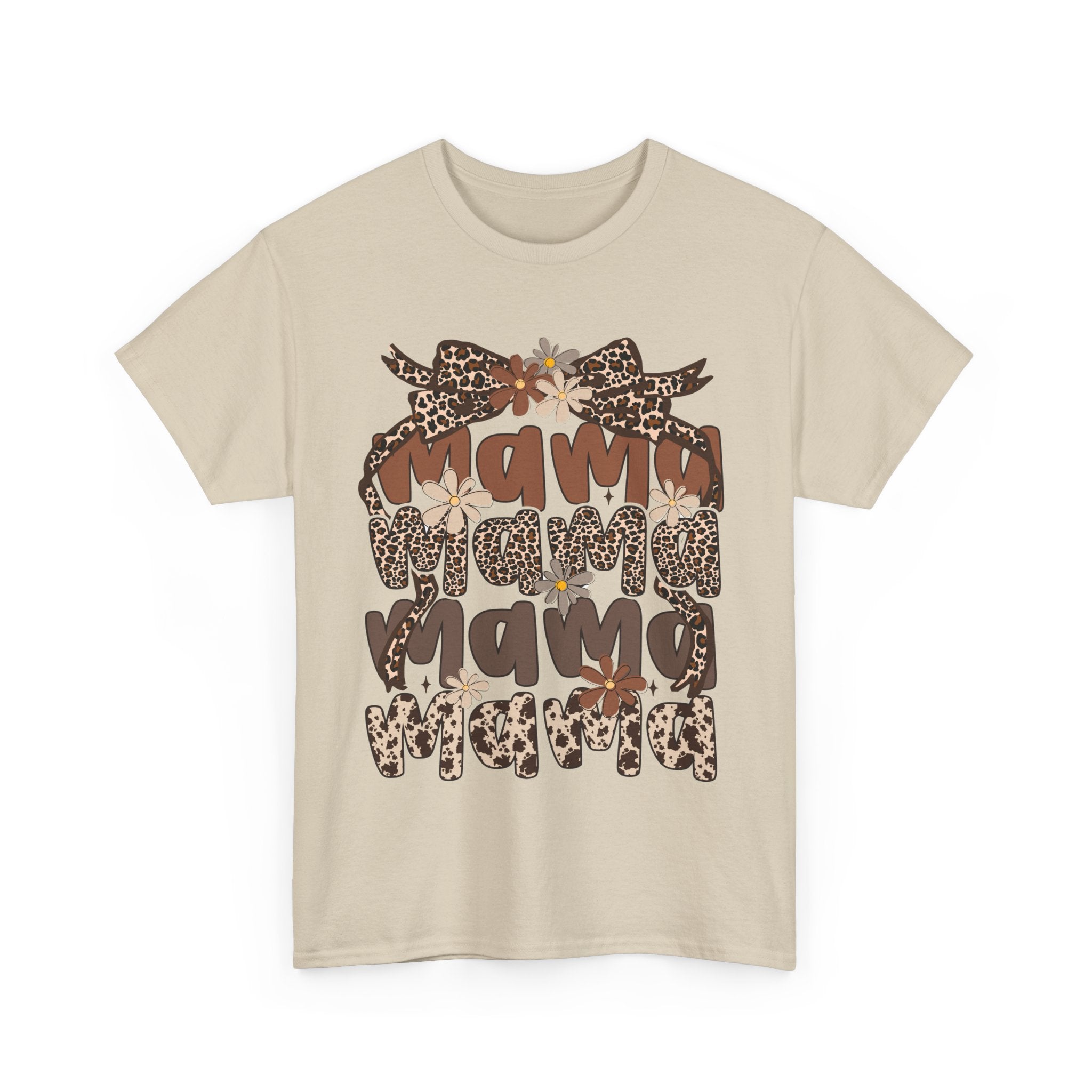 Leopard Print Mama Tee - Casual, Gift for Moms, Birthday Outfit, Family Gatherings, Everyday Wear